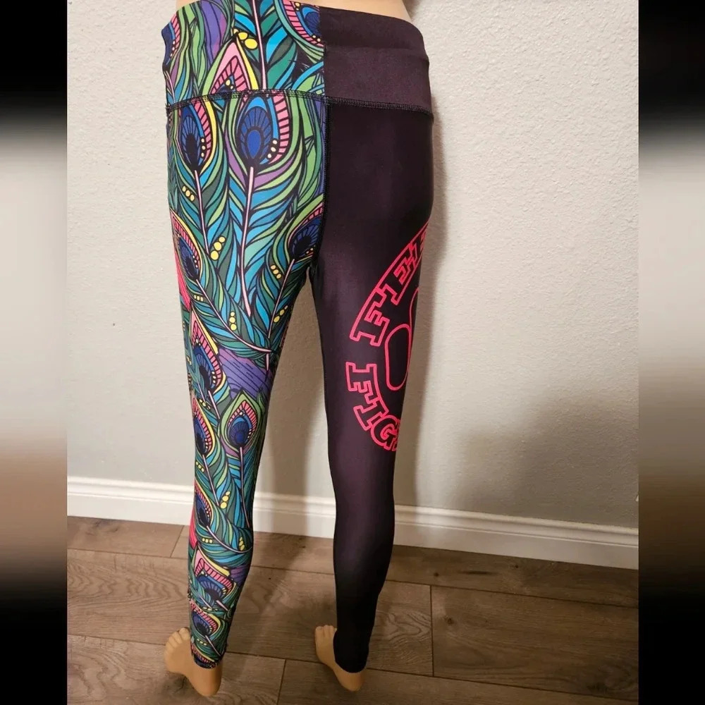 Feed Me Fight Me Feather Print Leggings - Picture 3 of 4